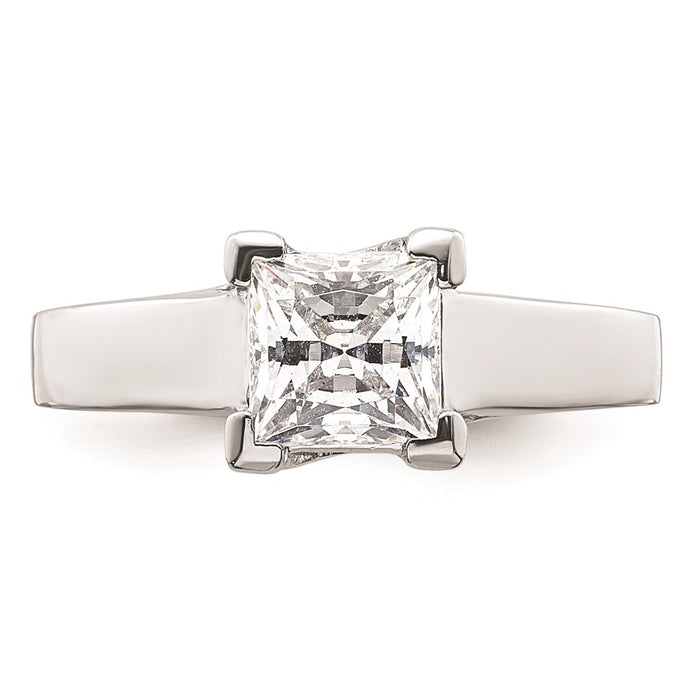 High-Quality 14K White Gold V-End Princess Engagement Ring Setting, 1.25 Carat-4