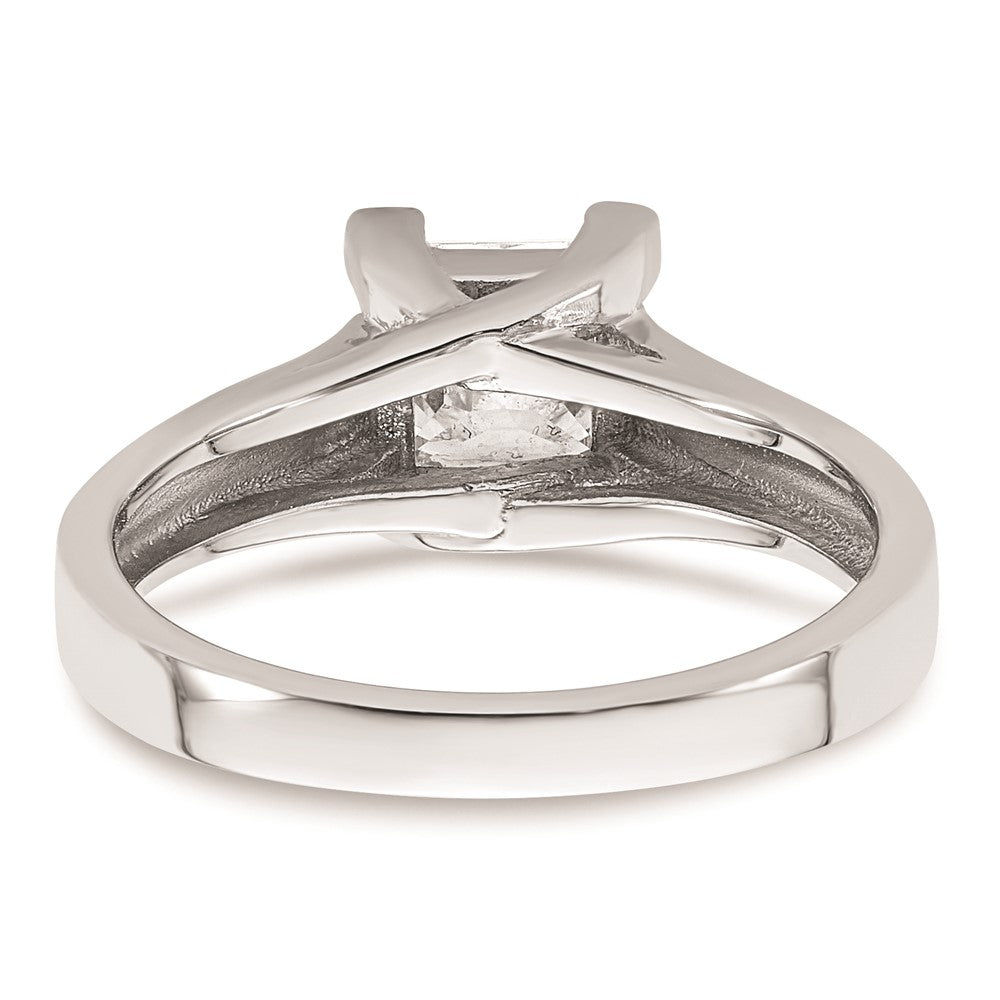 High-Quality 14K White Gold V-End Princess Engagement Ring Setting, 1.25 Carat
