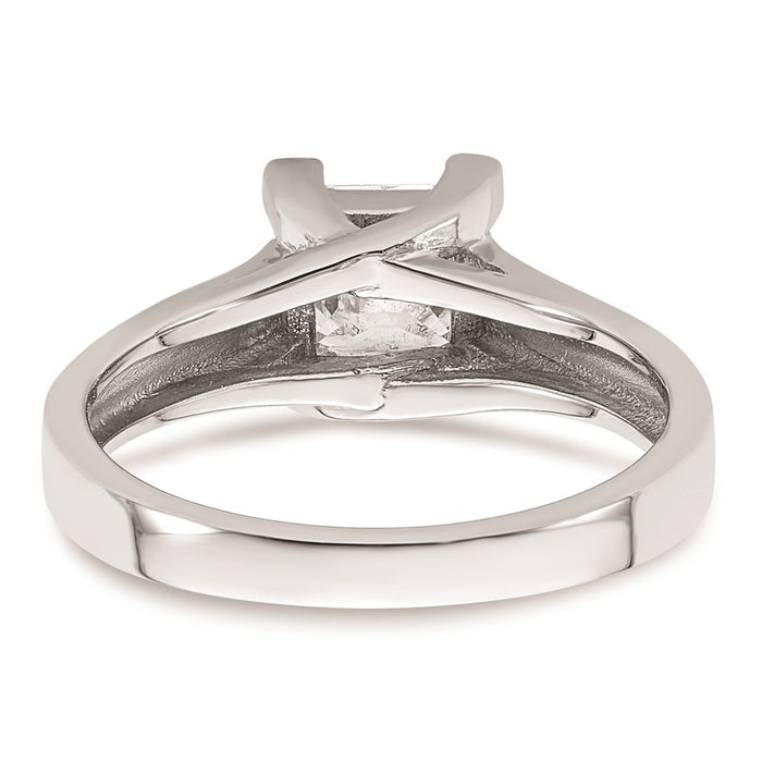 High-Quality 14K White Gold V-End Princess Engagement Ring Setting, 1.25 Carat-5