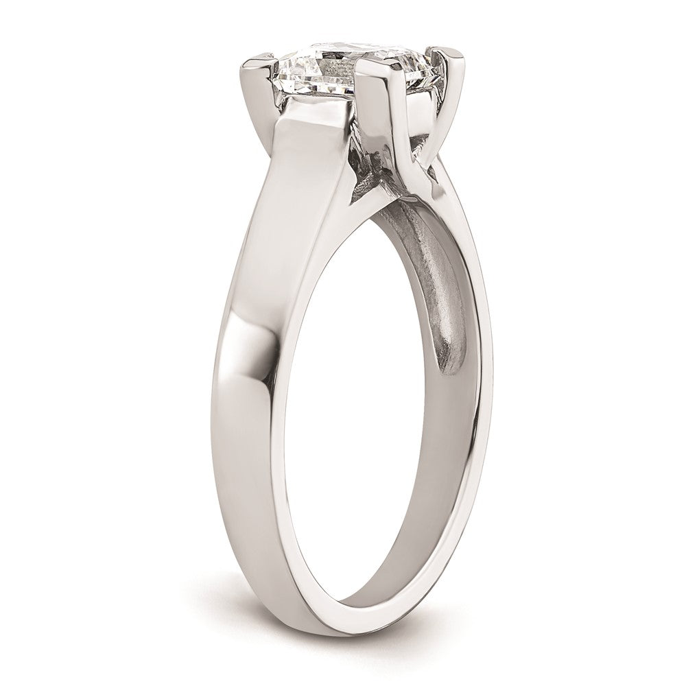 High-Quality 14K White Gold V-End Princess Engagement Ring Setting, 1.25 Carat
