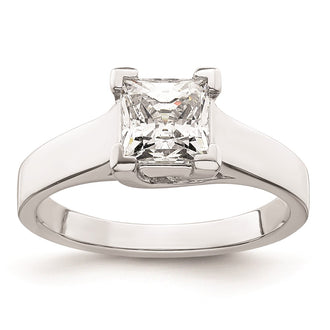 High-Quality 14K White Gold V-End Princess Engagement Ring Setting, 1.25 Carat