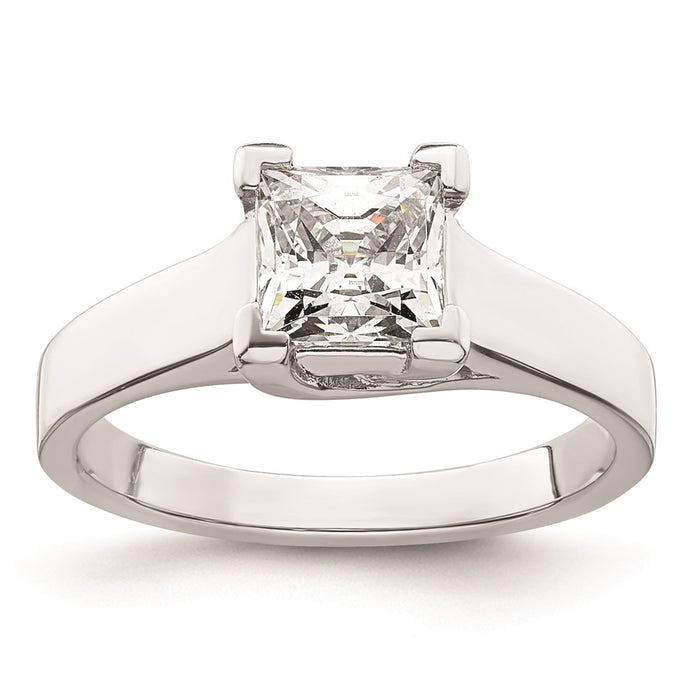 High-Quality 14K White Gold V-End Princess Engagement Ring Setting, 1.25 Carat-1