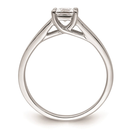 Exclusive 14K White Gold 1/3 Carat Princess Cut Engagement Ring Setting