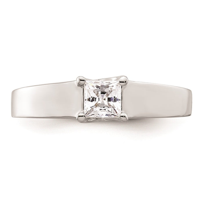 Exclusive 14K White Gold 1/3 Carat Princess Cut Engagement Ring Setting-4