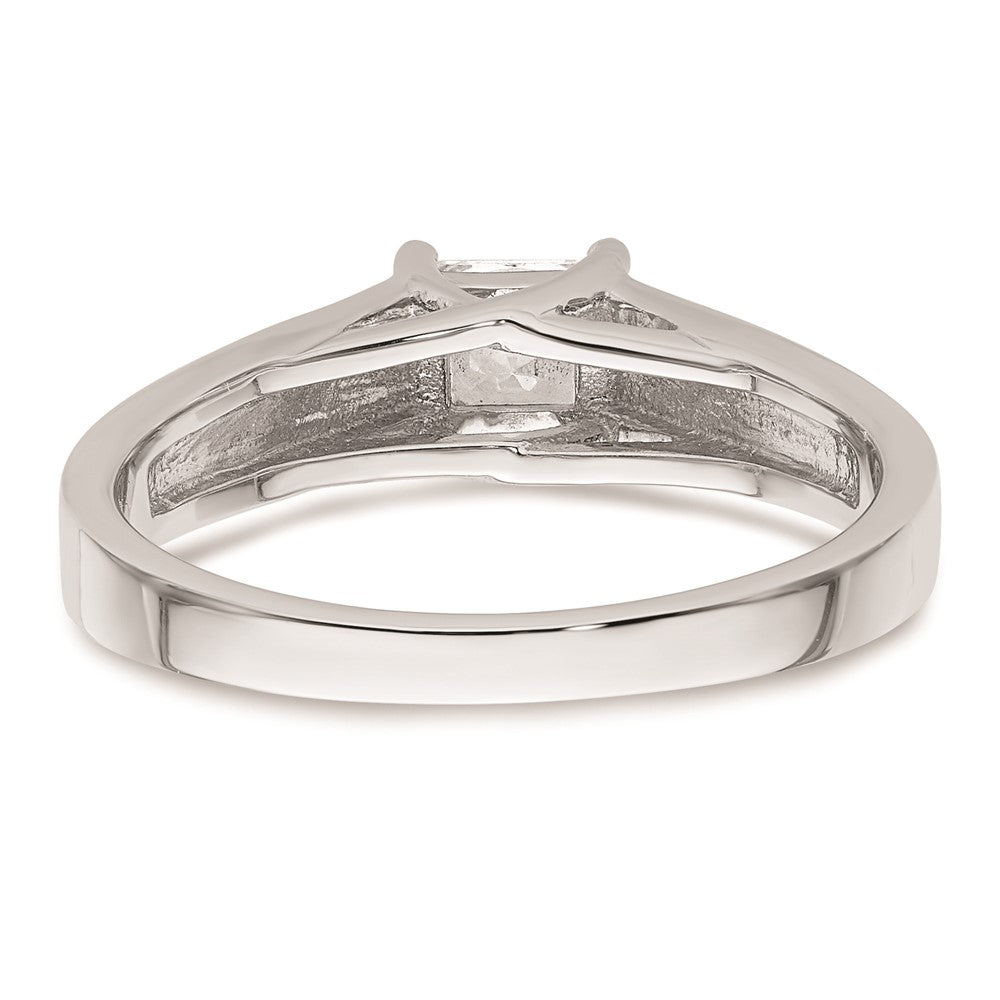 Exclusive 14K White Gold 1/3 Carat Princess Cut Engagement Ring Setting