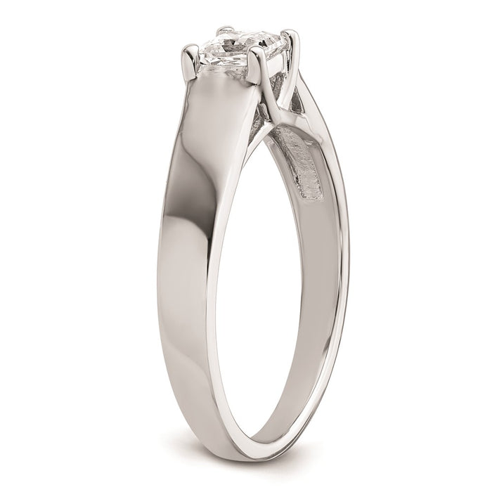 Exclusive 14K White Gold 1/3 Carat Princess Cut Engagement Ring Setting-6