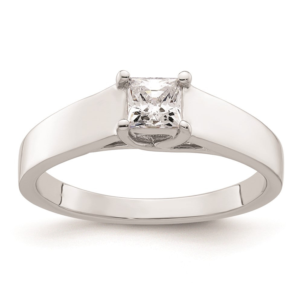 Exclusive 14K White Gold 1/3 Carat Princess Cut Engagement Ring Setting