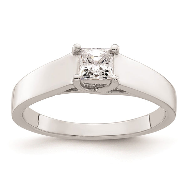 14K White Gold 1/3 Carat Princess Cut Engagement Ring Setting