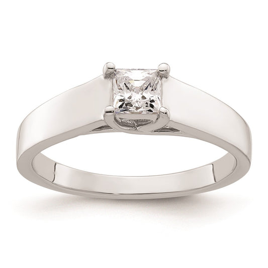 Exclusive 14K White Gold 1/3 Carat Princess Cut Engagement Ring Setting