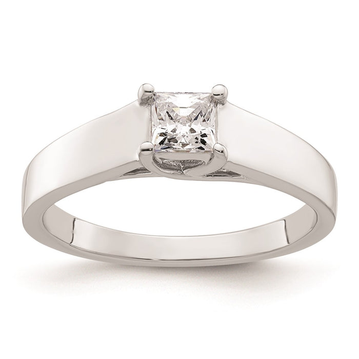 Exclusive 14K White Gold 1/3 Carat Princess Cut Engagement Ring Setting-1