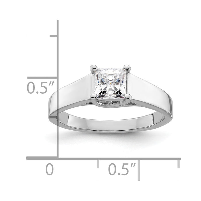 Buy Exclusive 14K White Gold 3/4 Ct Princess Cut Solitaire Engagement Ring-7