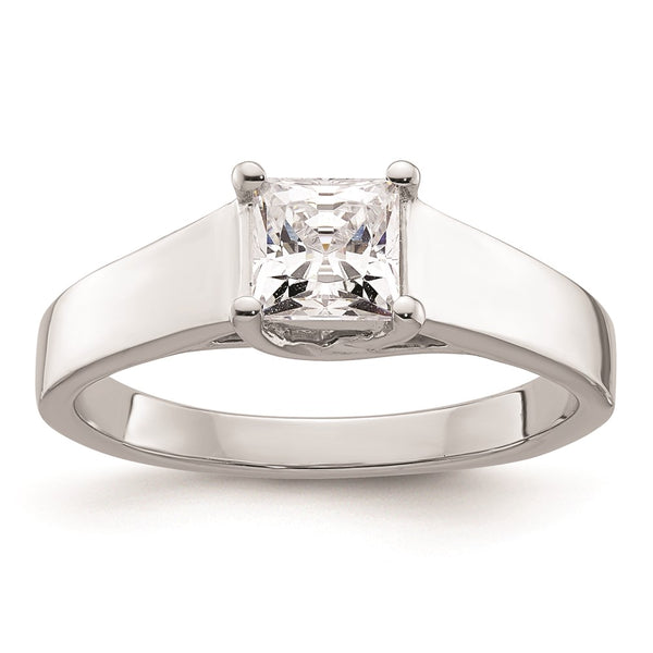 14K White Gold 3/4 Ct Princess Cut Solitaire Engagement Ring