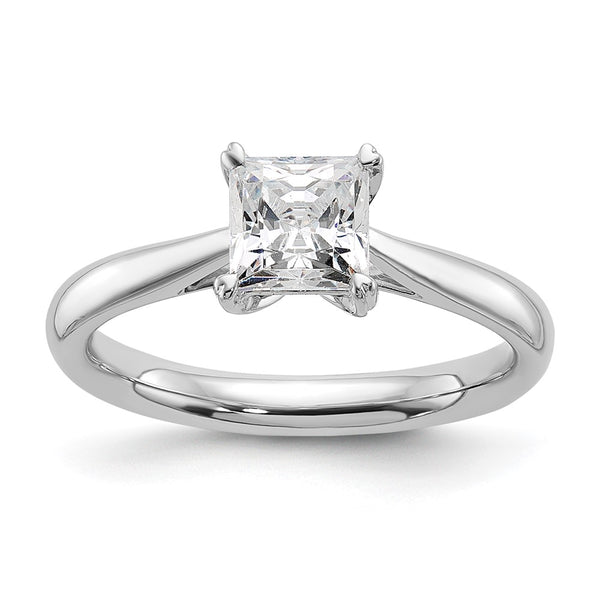 High-Quality 14K White Gold 3/4 Carat Square Princess Cut Engagement Ring Setting