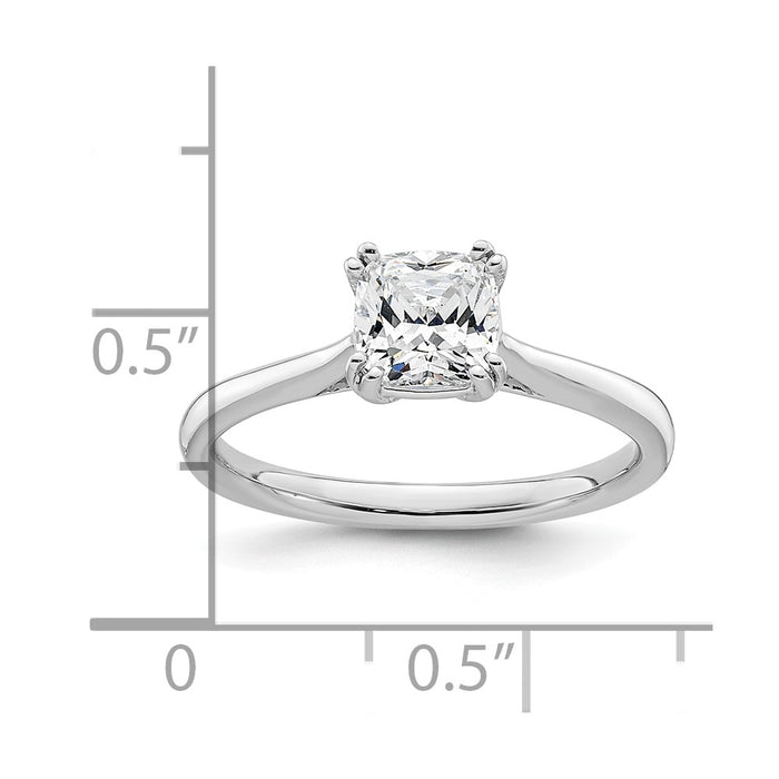 Exclusive 14K White Gold 1.25 Carat Cushion-Cut Engagement Ring Setting-7