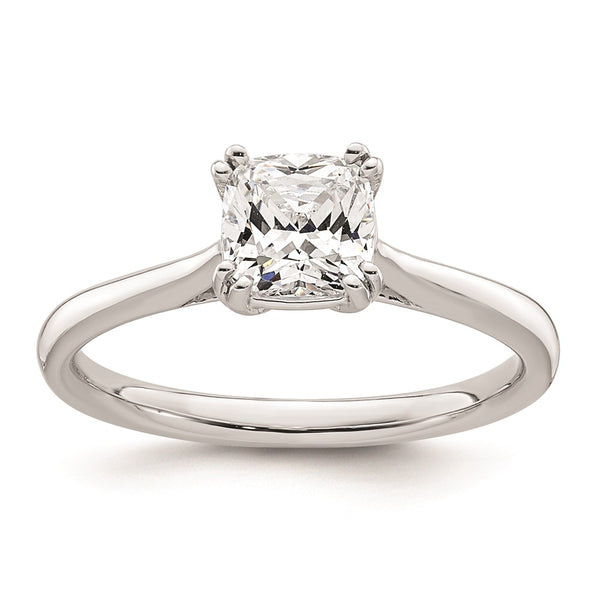 14K White Gold 1.25 Carat Cushion-Cut Engagement Ring Setting