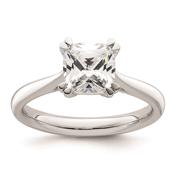 14K White Gold 1.75 Carat Cushion-Cut Engagement Ring Setting