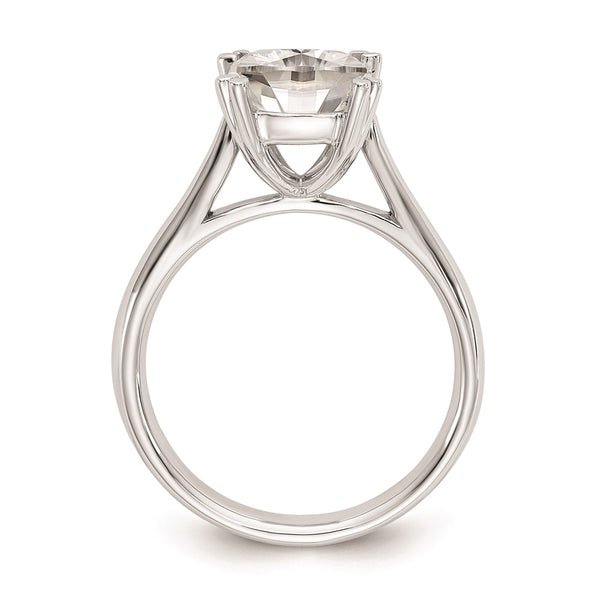 14K White Gold Cushion-Cut Engagement Ring Setting, 2.5 Ct