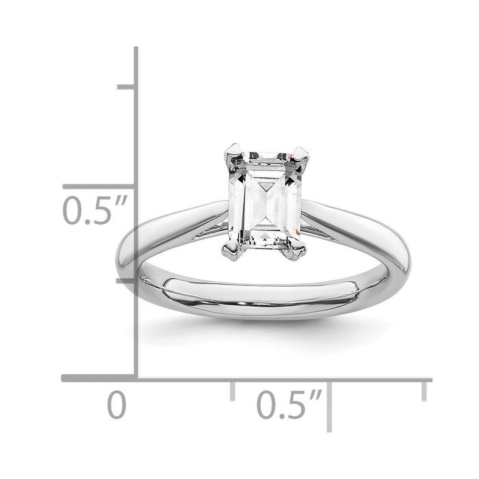Buy 14K White Gold 3/4 Carat Emerald-Cut Engagement Ring - Stylish & Affordable!-7