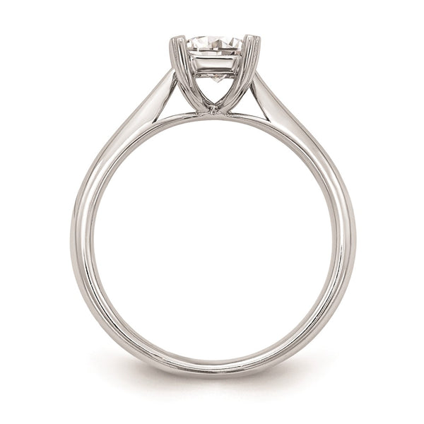 14K White Gold 1 Carat Emerald-Cut Engagement Ring Setting