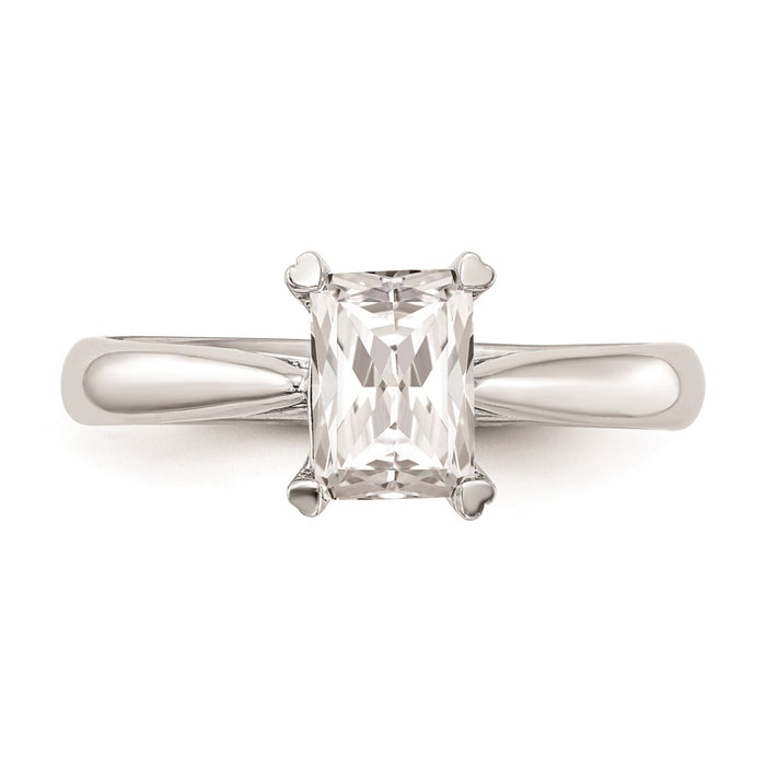 Buy Exclusive 14K White Gold 1 Carat Emerald-Cut Engagement Ring Setting-4