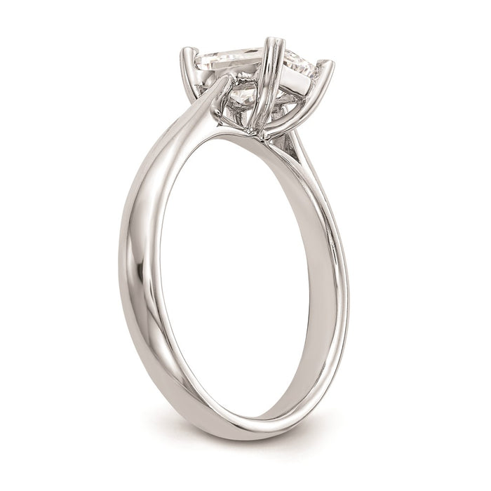 Buy Exclusive 14K White Gold 1 Carat Emerald-Cut Engagement Ring Setting-6