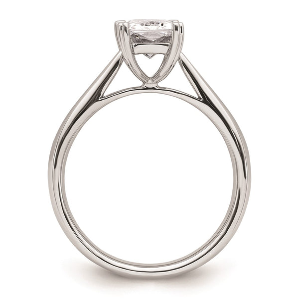 14K White Gold 1.25 Carat Emerald-Cut Engagement Ring