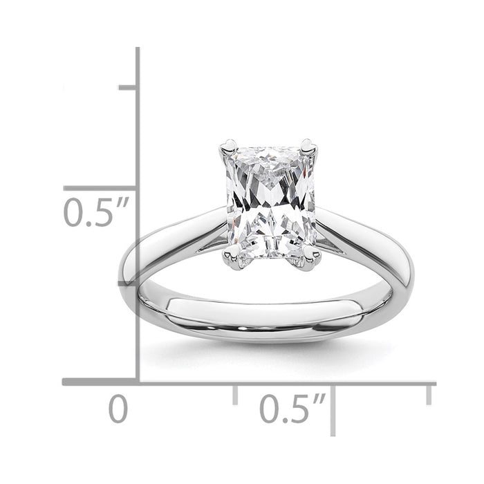 Buy Exclusive 14K White Gold 1.25 Carat Emerald-Cut Engagement Ring - Stylish Design!-7