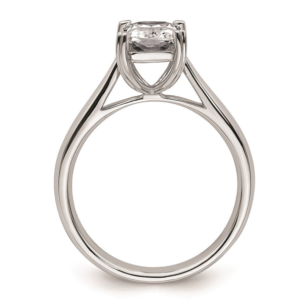 14K White Gold 1.5 Carat Emerald-Cut Engagement Ring