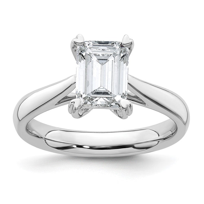 Exclusive 14K White Gold 1.5 Carat Emerald-Cut Engagement Ring - Stylish Value!-1