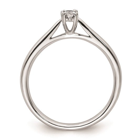 High-Quality 14K White Gold 1/4 Carat Oval Engagement Ring - Stylish & Affordable