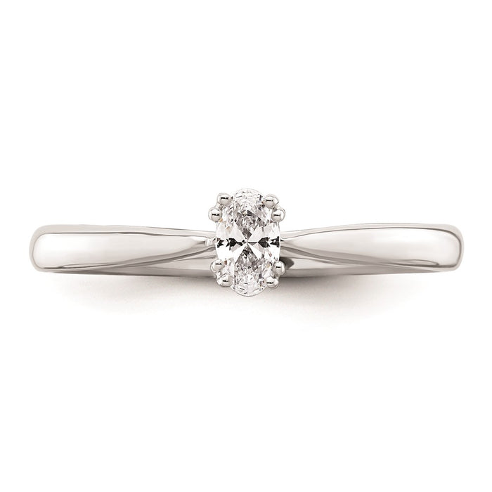 High-Quality 14K White Gold 1/4 Carat Oval Engagement Ring - Stylish & Affordable-4