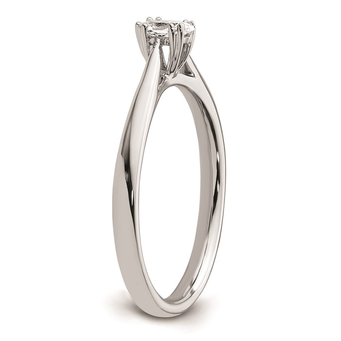 High-Quality 14K White Gold 1/4 Carat Oval Engagement Ring - Stylish & Affordable-6