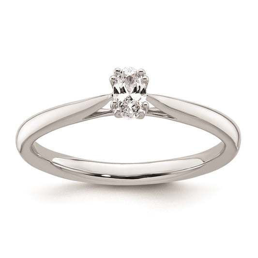 High-Quality 14K White Gold 1/4 Carat Oval Engagement Ring - Stylish & Affordable
