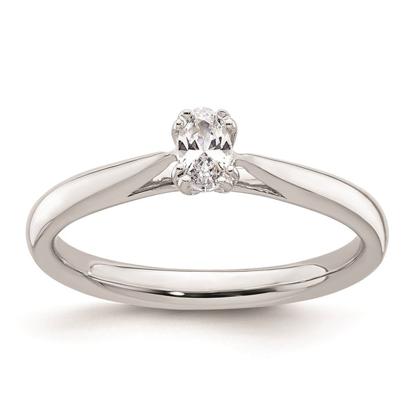 14K White Gold 1/3 Carat Oval Engagement Ring Setting