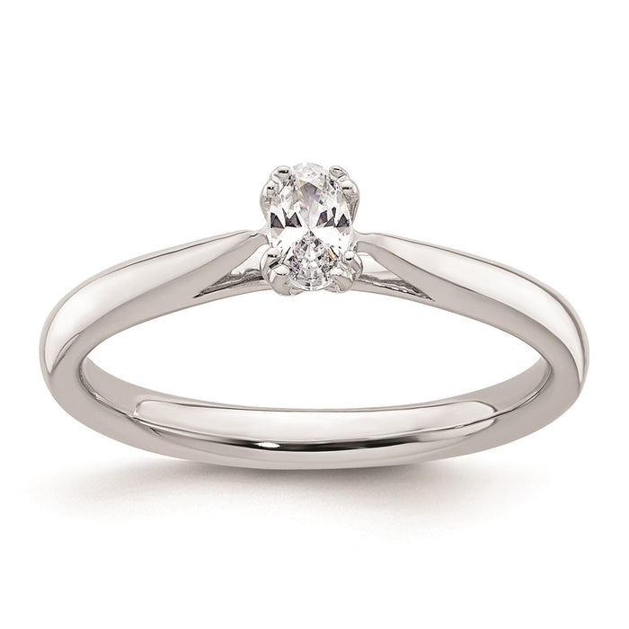 High-Quality 14K White Gold 1/3 Carat Oval Engagement Ring Setting - Stylish Value-1