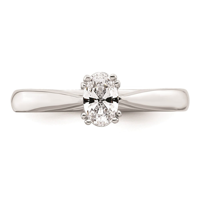 High-Quality 14K White Gold 1/2 Carat Oval Engagement Ring Setting - Stylish Design-4