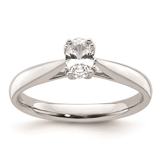 High-Quality 14K White Gold 1/2 Carat Oval Engagement Ring Setting - Stylish Design