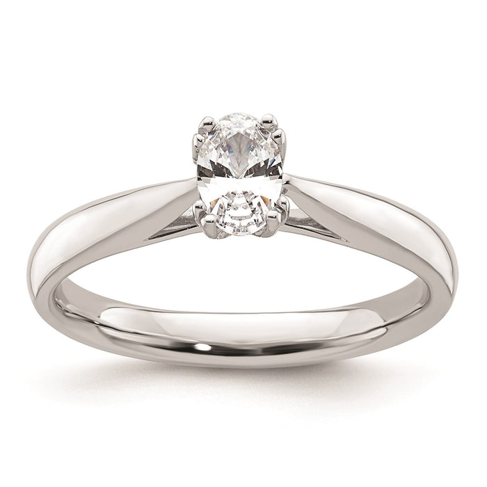 High-Quality 14K White Gold 1/2 Carat Oval Engagement Ring Setting - Stylish Design-1