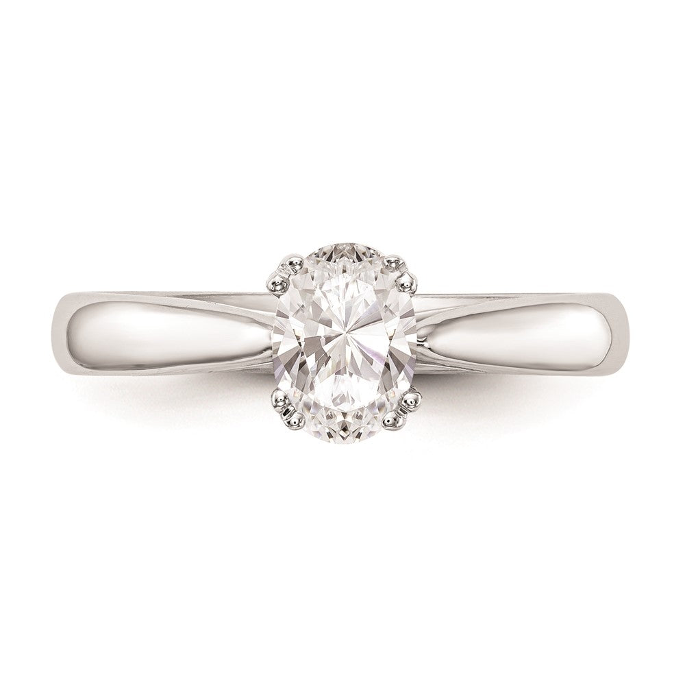 Designer 14K White Gold 1 Carat Oval Engagement Ring Setting - Stylish Value