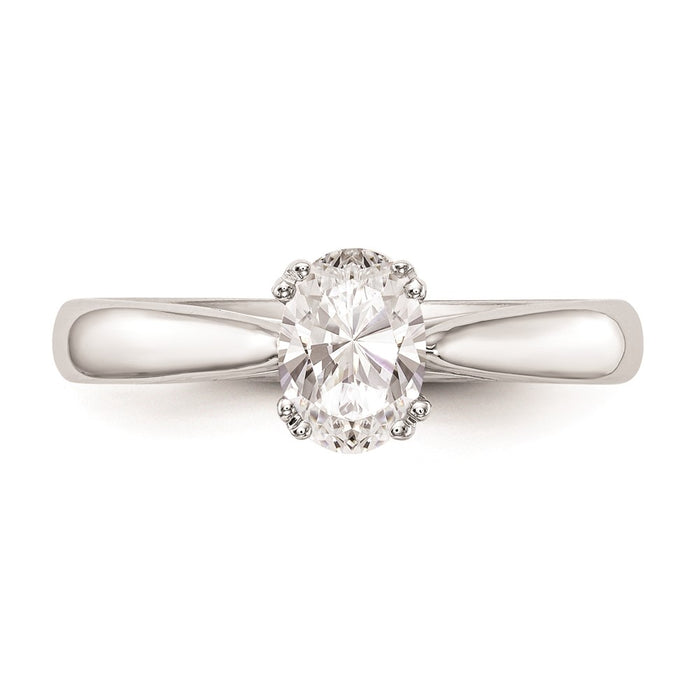 Designer 14K White Gold 1 Carat Oval Engagement Ring Setting - Stylish Value-4