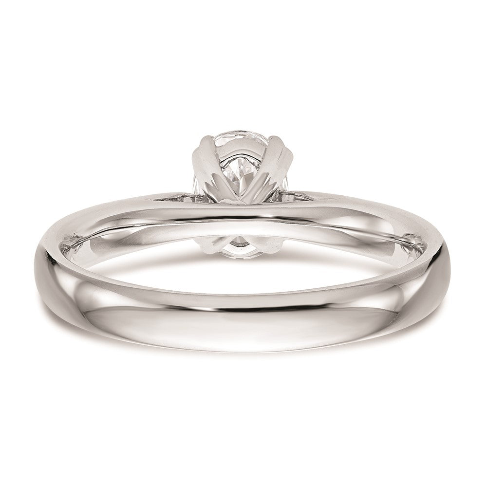 Designer 14K White Gold 1 Carat Oval Engagement Ring Setting - Stylish Value