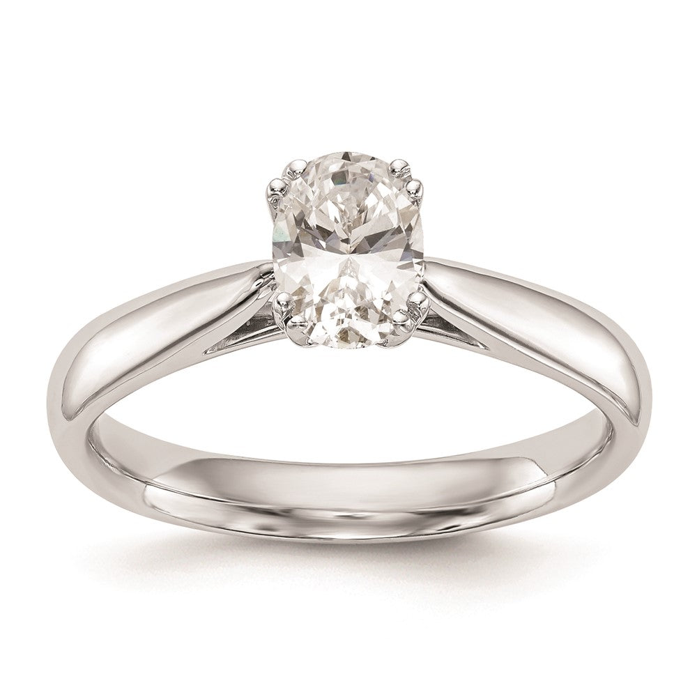 Designer 14K White Gold 1 Carat Oval Engagement Ring Setting - Stylish Value