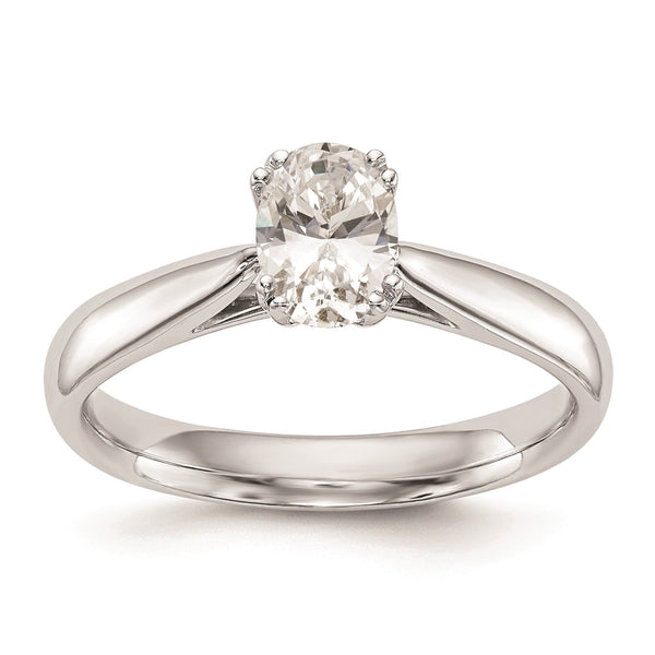 14K White Gold 1 Carat Oval Engagement Ring Setting
