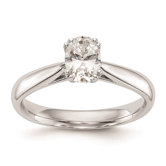 Designer 14K White Gold 1 Carat Oval Engagement Ring Setting - Stylish Value
