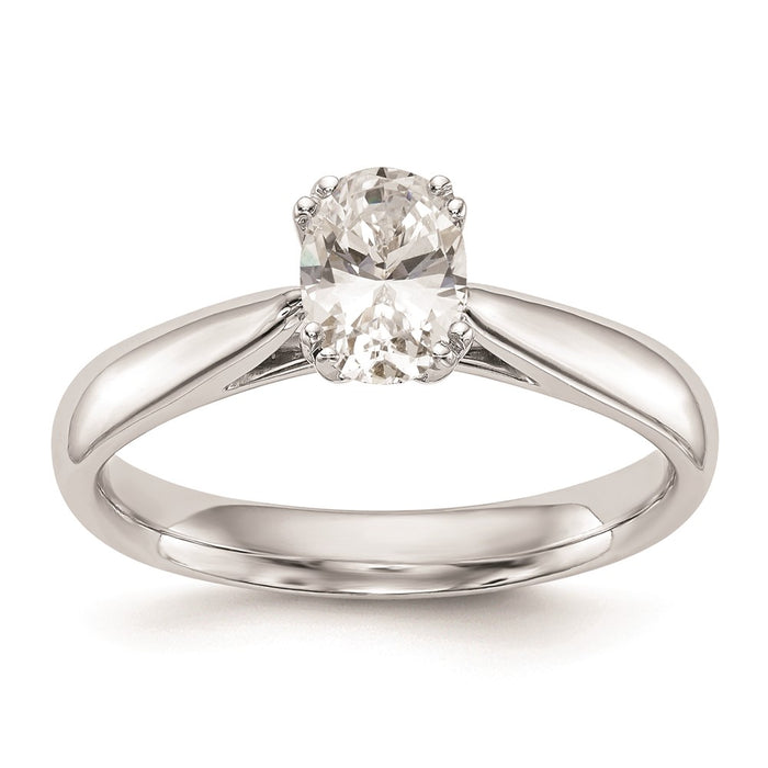 Designer 14K White Gold 1 Carat Oval Engagement Ring Setting - Stylish Value-1