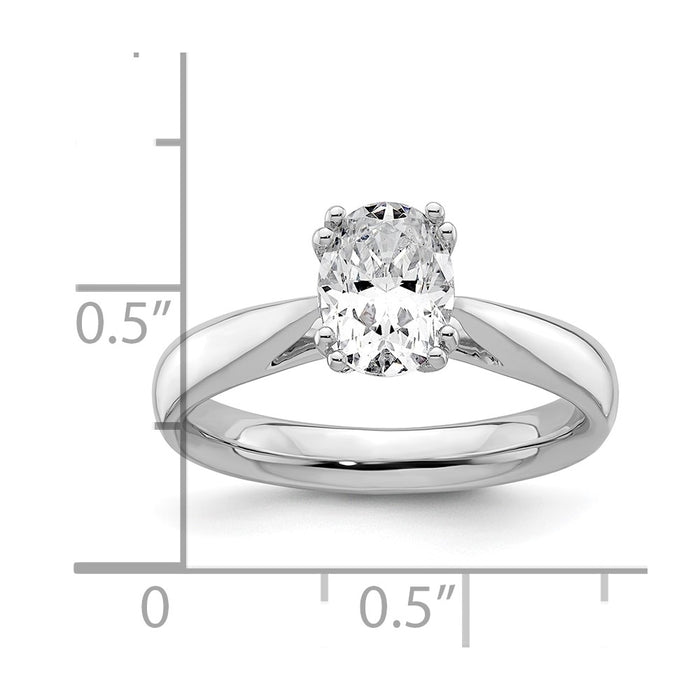 High-Quality 14K White Gold 1.25 Carat Oval Engagement Ring Setting - Stylish Design-7