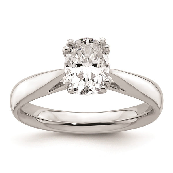 14K White Gold 1.25 Carat Oval Engagement Ring Setting
