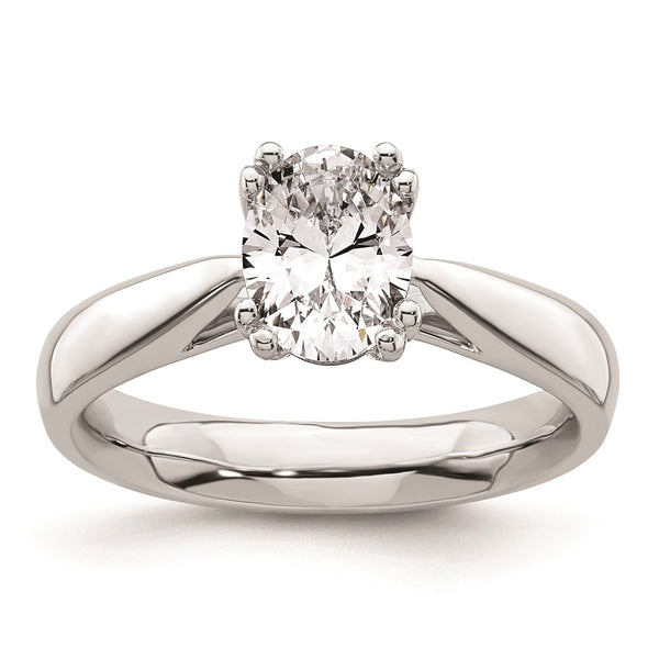 14K White Gold 1.5 Carat Oval Engagement Ring