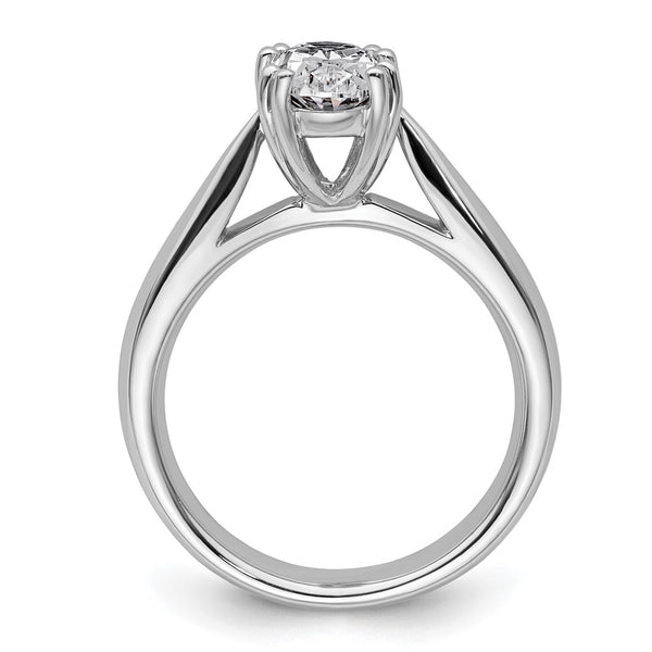 14K White Gold 2-Carat Oval Solitaire Engagement Ring Setting
