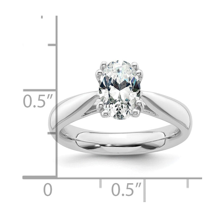 Buy 14K White Gold 2-Carat Oval Solitaire Engagement Ring Setting - Stylish!-7
